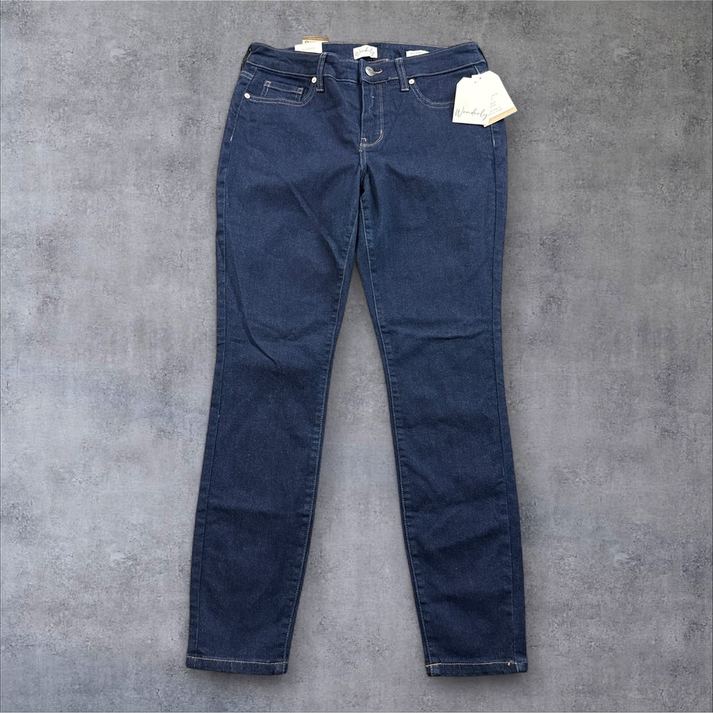 Wonderly Mid-Rise Skinny Jeans Womens 8 Blue Sleek Sculpt Tummy Control Denim